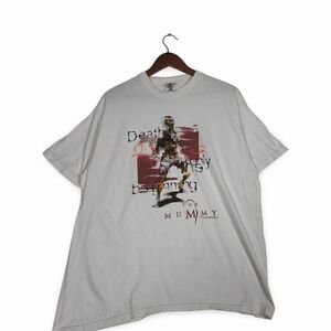 Vintage The Mummy Movie Promo T-Shirt Mens XL White Universal Studios Horror Y2K